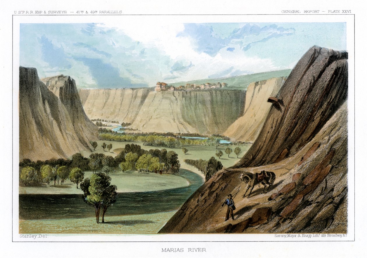 El río Marias, Montana, EE.UU., 1856 de John Mix Stanley