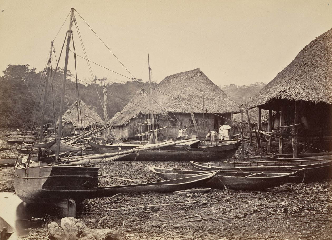 Escenario tropical, desembarco, Chipigana, 1871 de John Moran