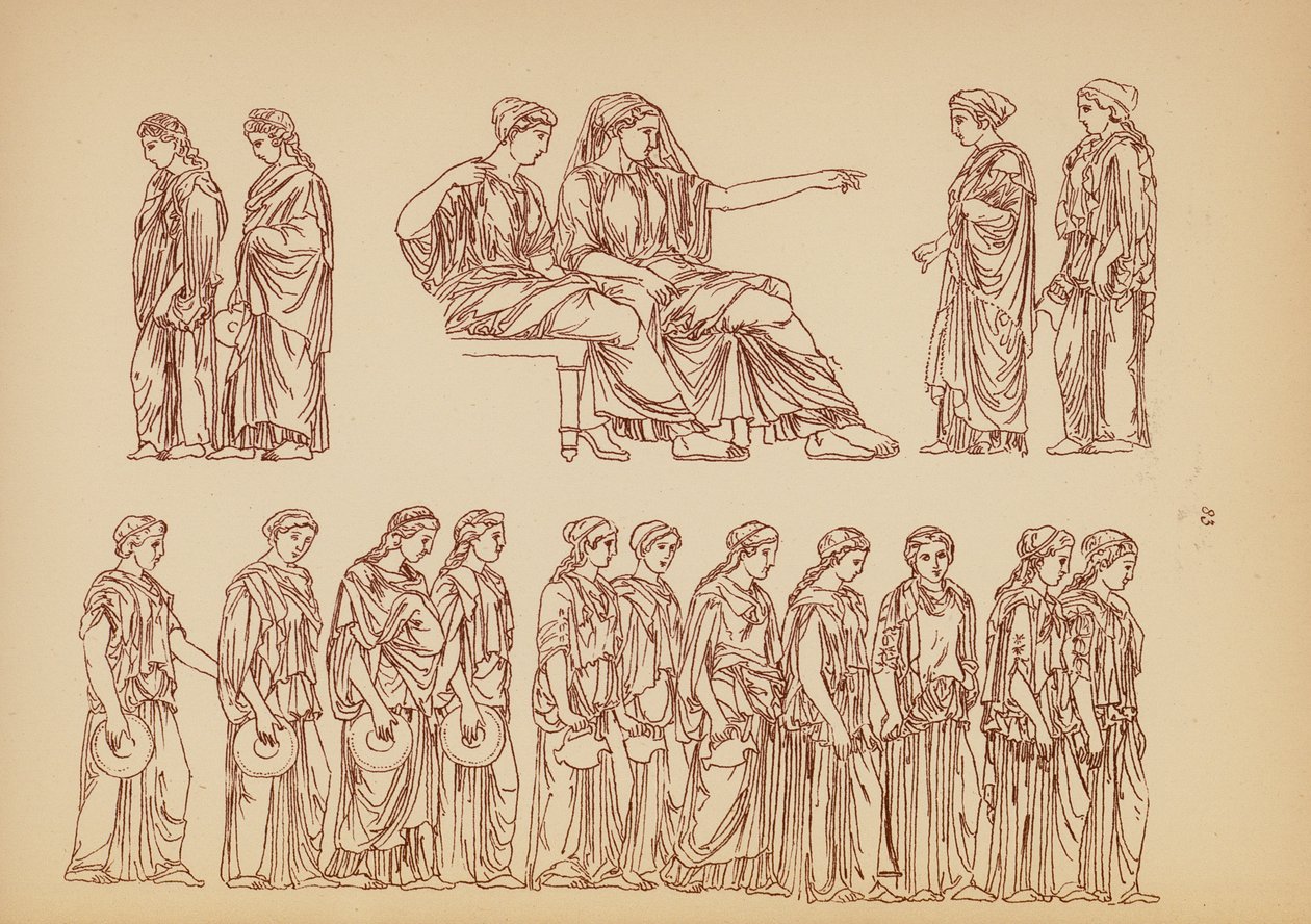 Traje femenino de la Antigua Grecia (litografía) de John Moyr Smith