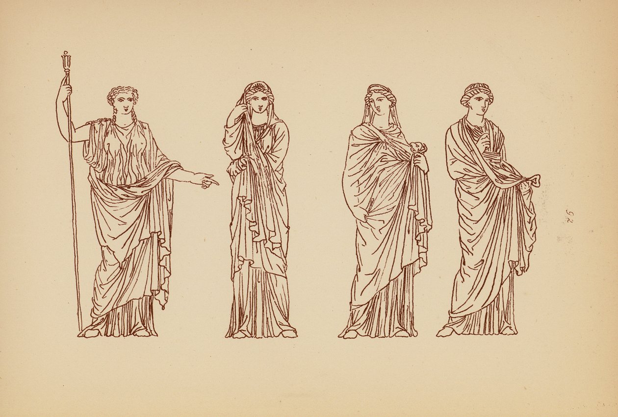 Traje femenino de la Antigua Grecia (litografía) de John Moyr Smith