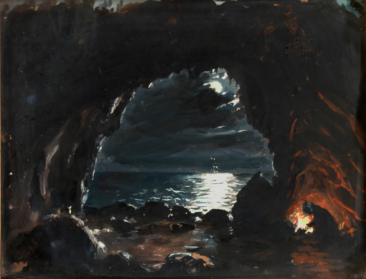 Escena de cueva, mediados-finales del siglo XIX de John O