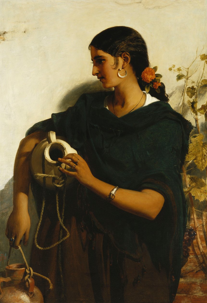 Una gitana portadora de agua de Sevilla, 1855 de John Phillip