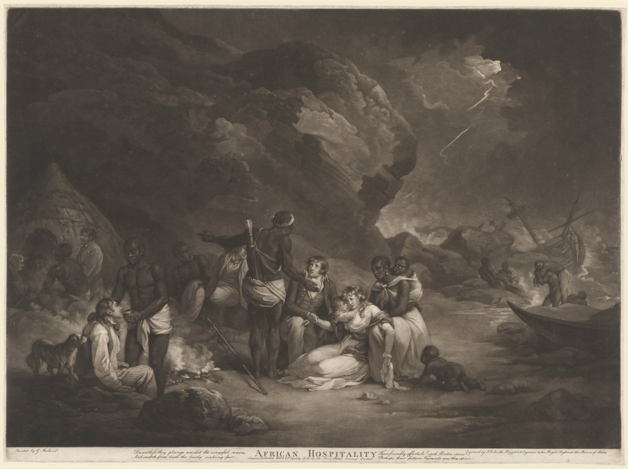 Hospitalidad africana, 1791 de John Raphael Smith