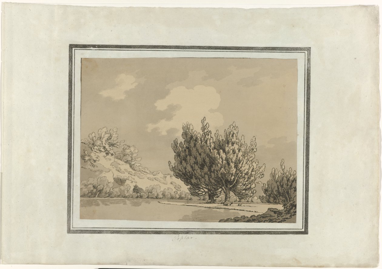 Álamo de John Robert Cozens (signed by artist)