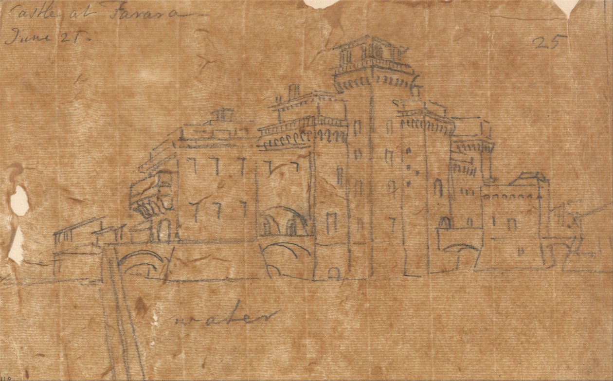 Castillo de Ferrara, 21 de junio de John Robert Cozens