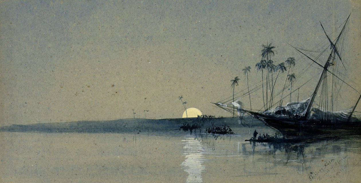Embarque de esclavos, costa occidental de África de John Robert Mather