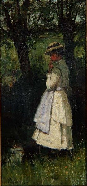 Niña junto a un río de John Robertson Reid