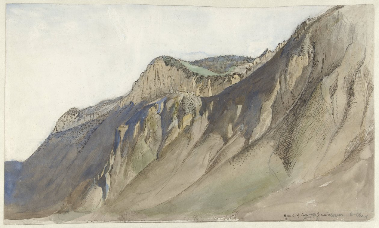 Cresta de la montaña en el lago Lemán de John Ruskin