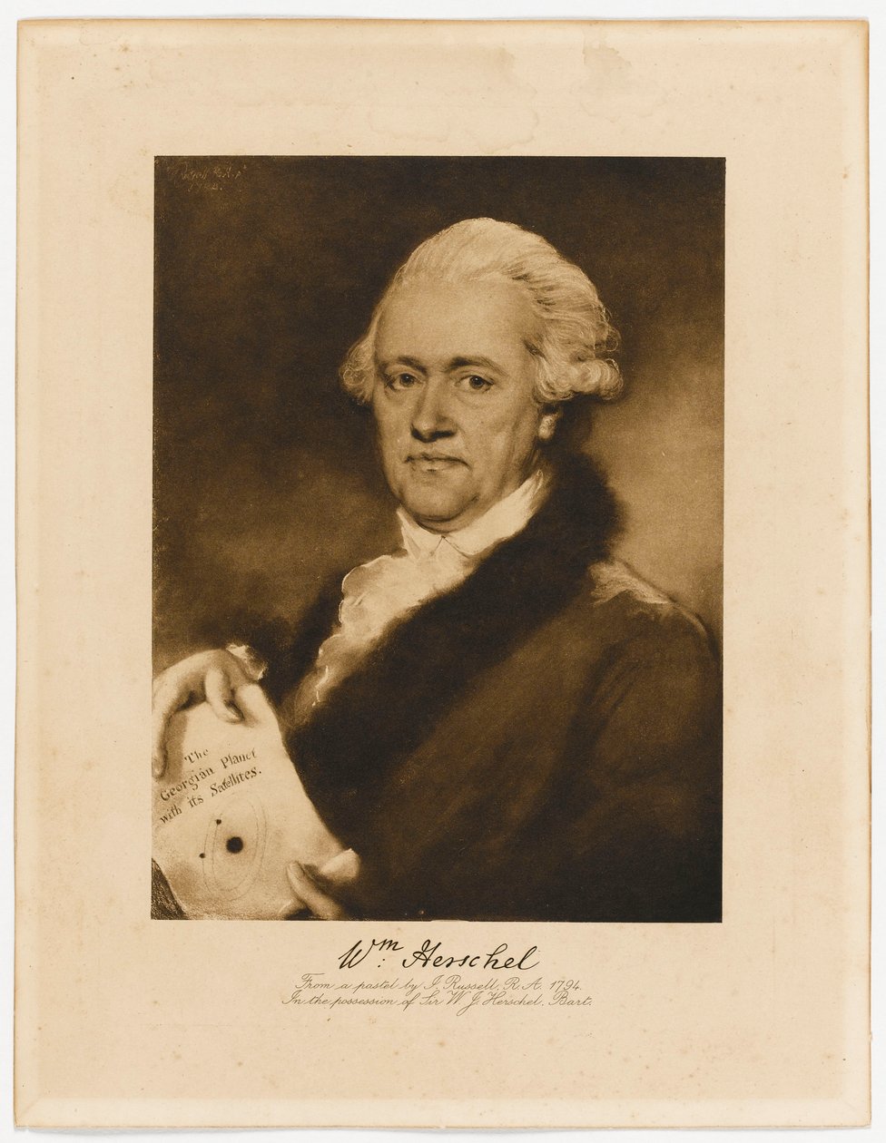 Sir William Herschel (1738-1822) (fotograbado) de John Russell