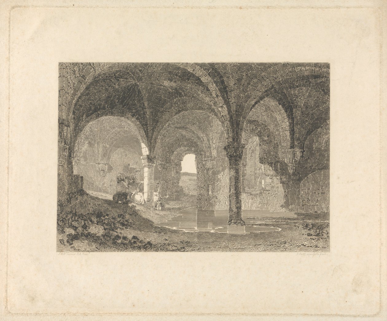 Cripta en la Abadía de Kirkstall, Yorkshire de John Scott