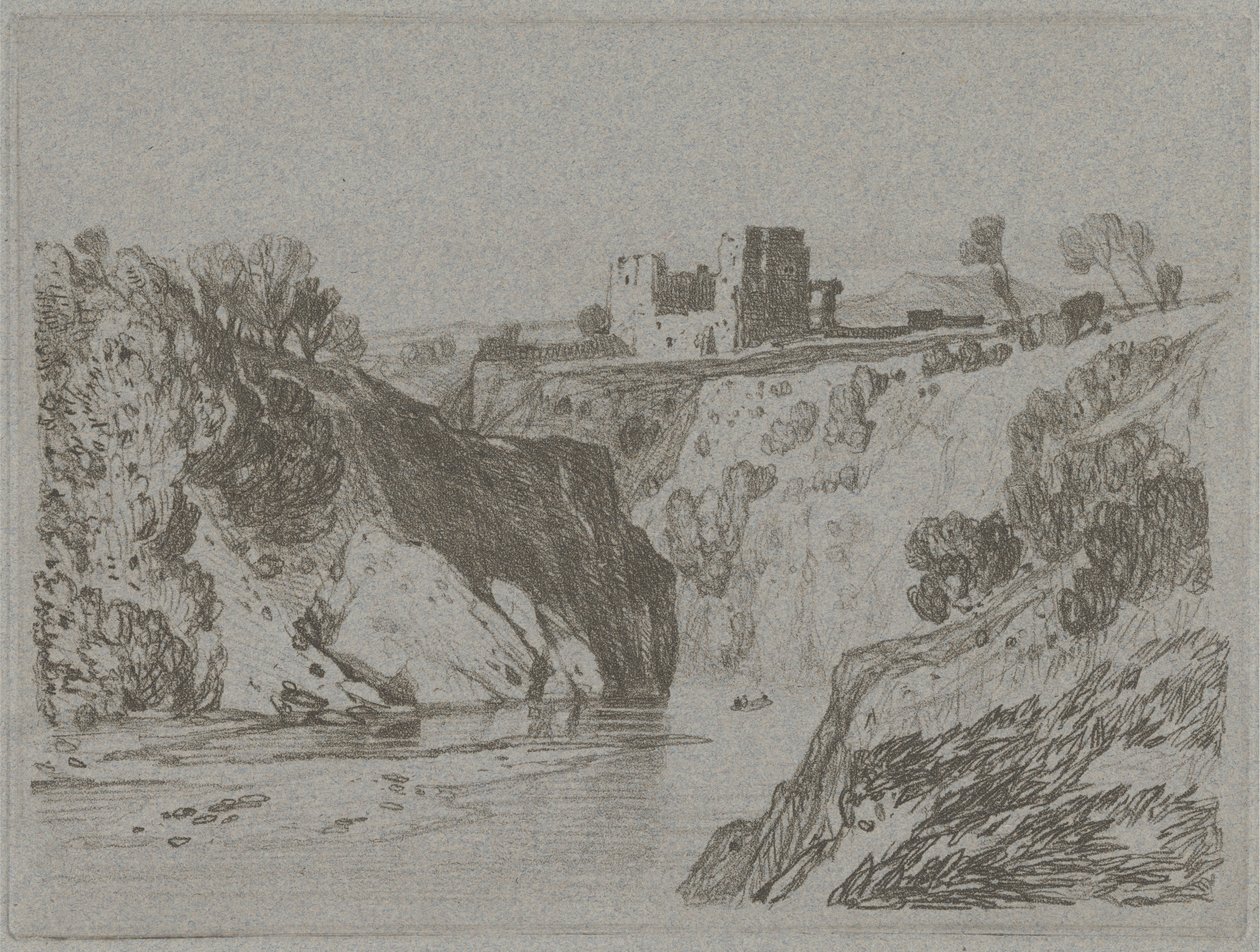 Castillo sobre un desfiladero rocoso de John Sell Cotman
