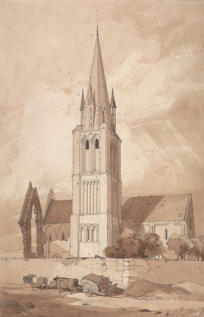 Iglesia de Douvres, Normandía de John Sell Cotman