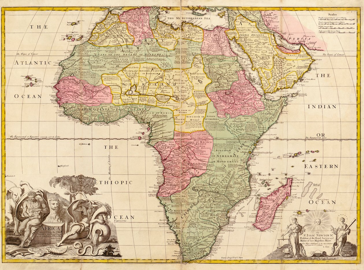 África, de Geografía Moderna, c.1725 de John Senex