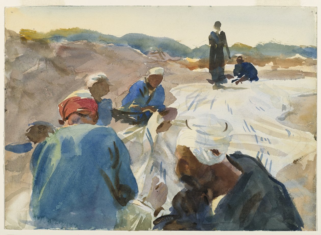 Remendando una vela de John Singer Sargent