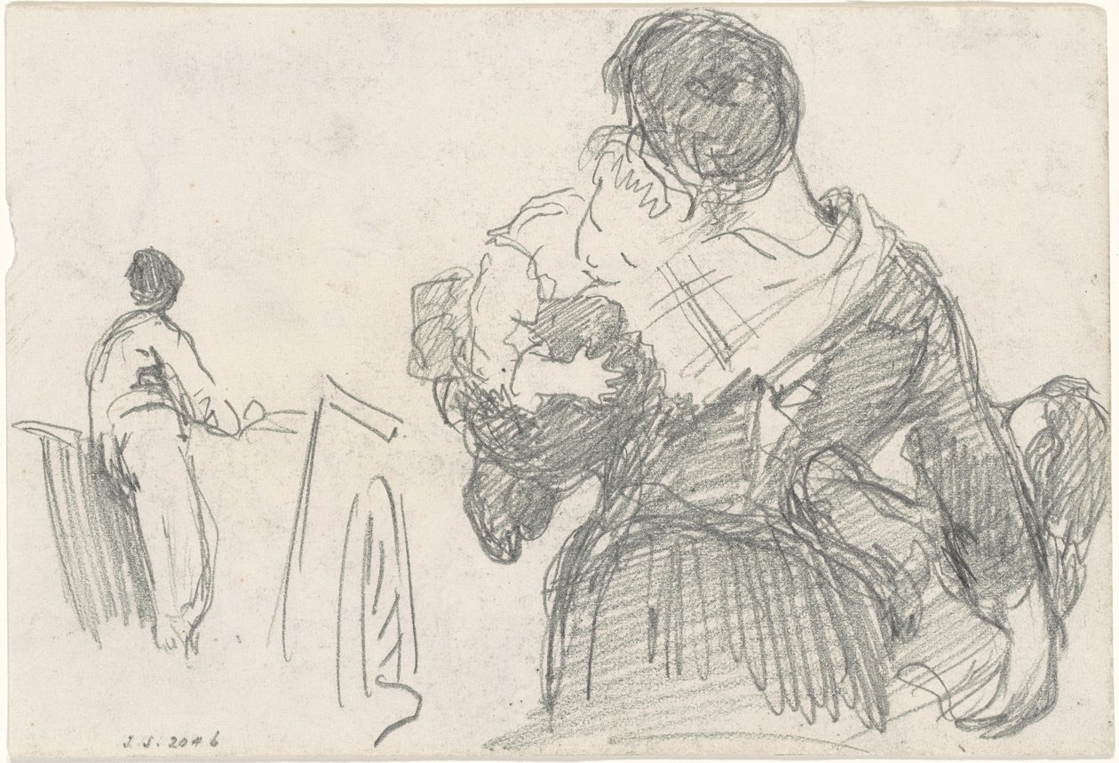 Madre e hijo [recto], c. 1871-1872 de John Singer Sargent