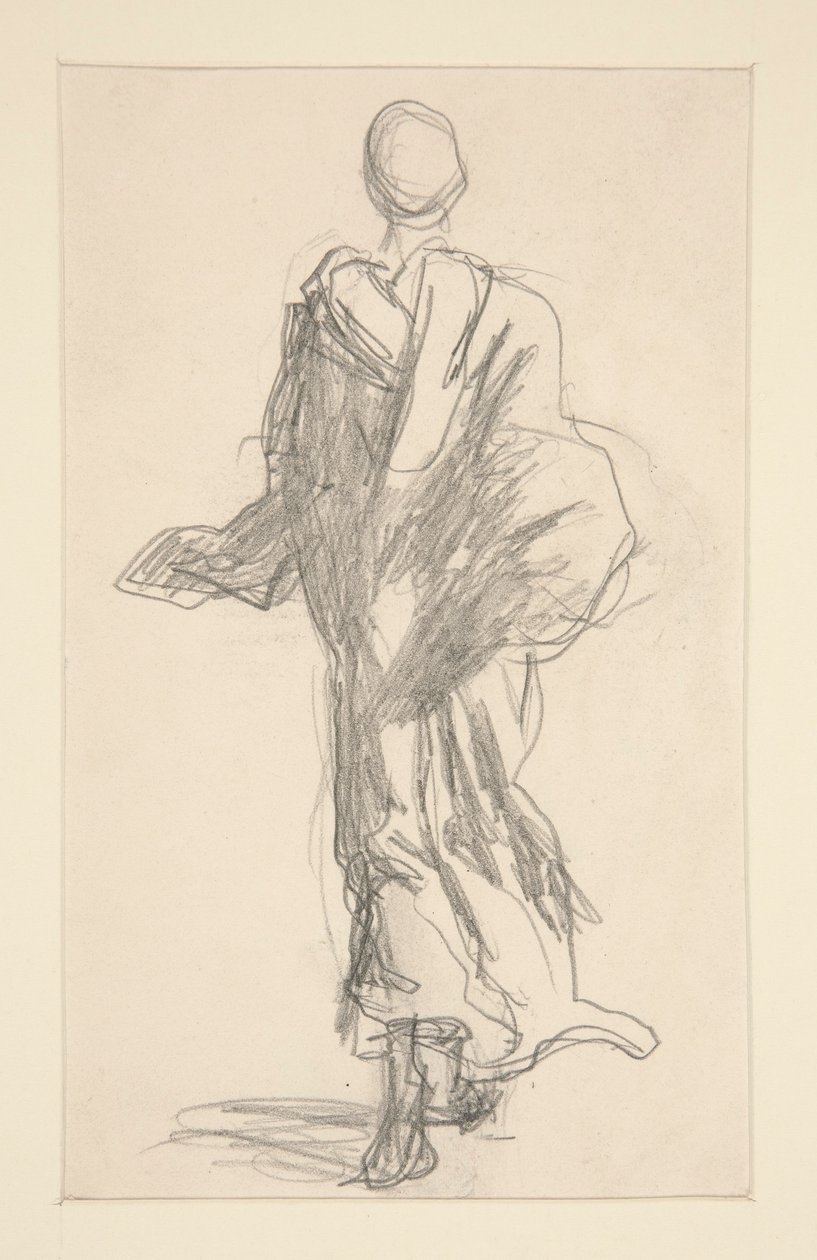 Vista trasera de una figura drapeada de John Singer Sargent