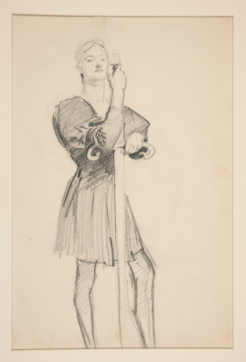 Figura de pie con una lanza de John Singer Sargent