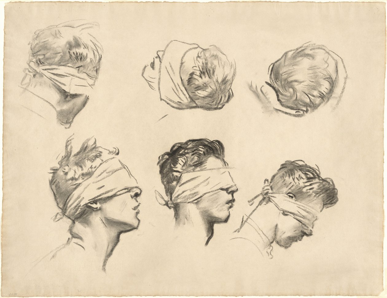 Estudios para "Gassed" de John Singer Sargent