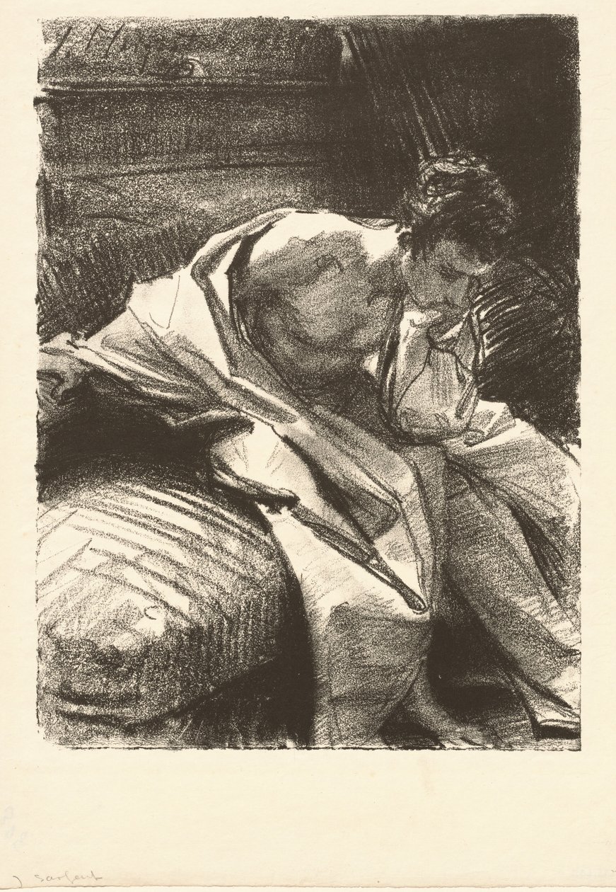 Estudio de un hombre sentado de John Singer Sargent