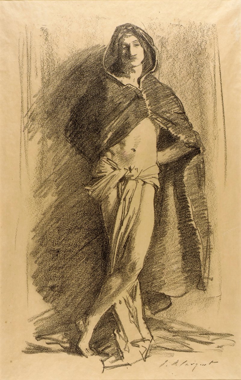 Estudio de un joven (embozado) de John Singer Sargent