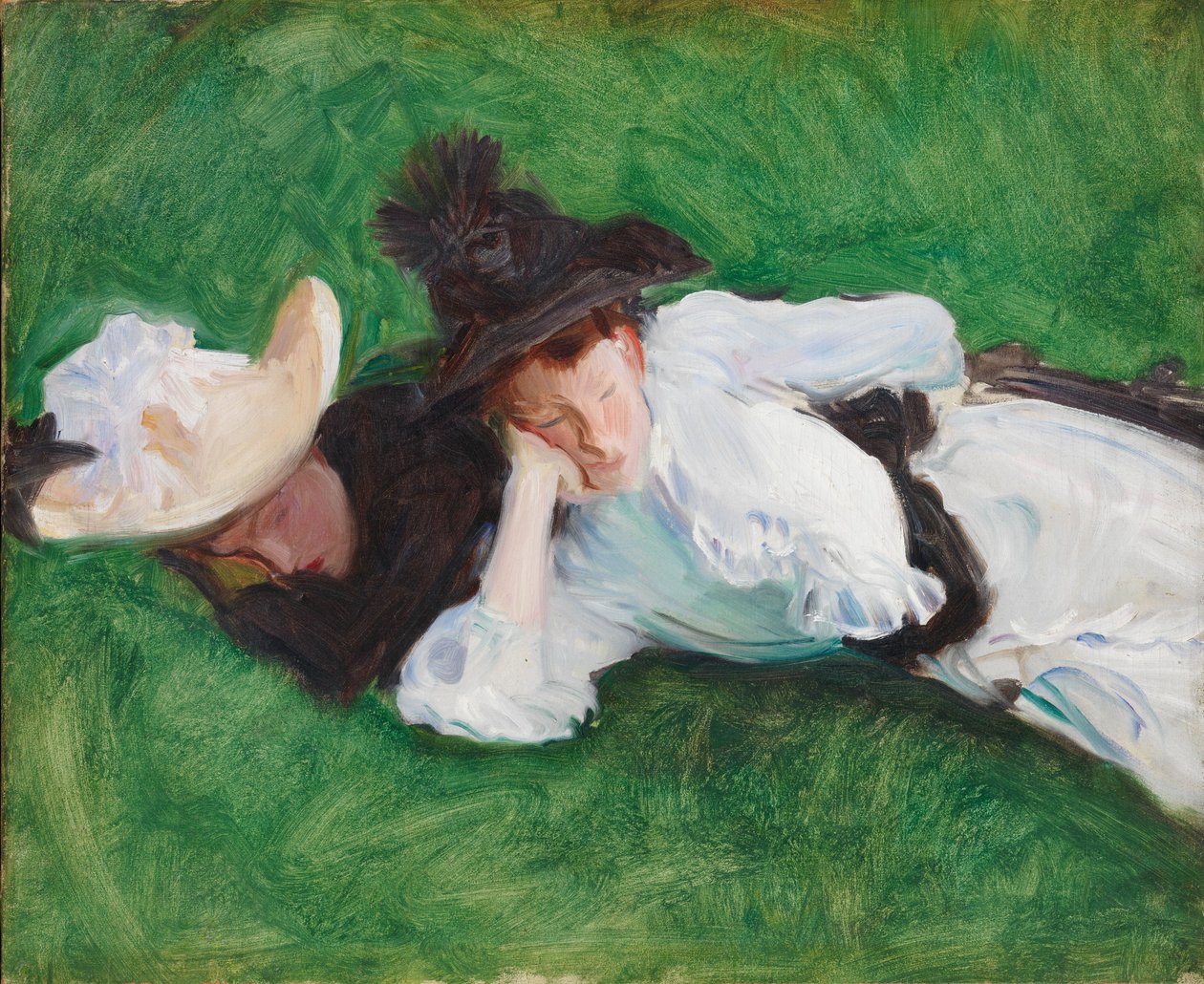 Dos chicas en un césped de John Singer Sargent