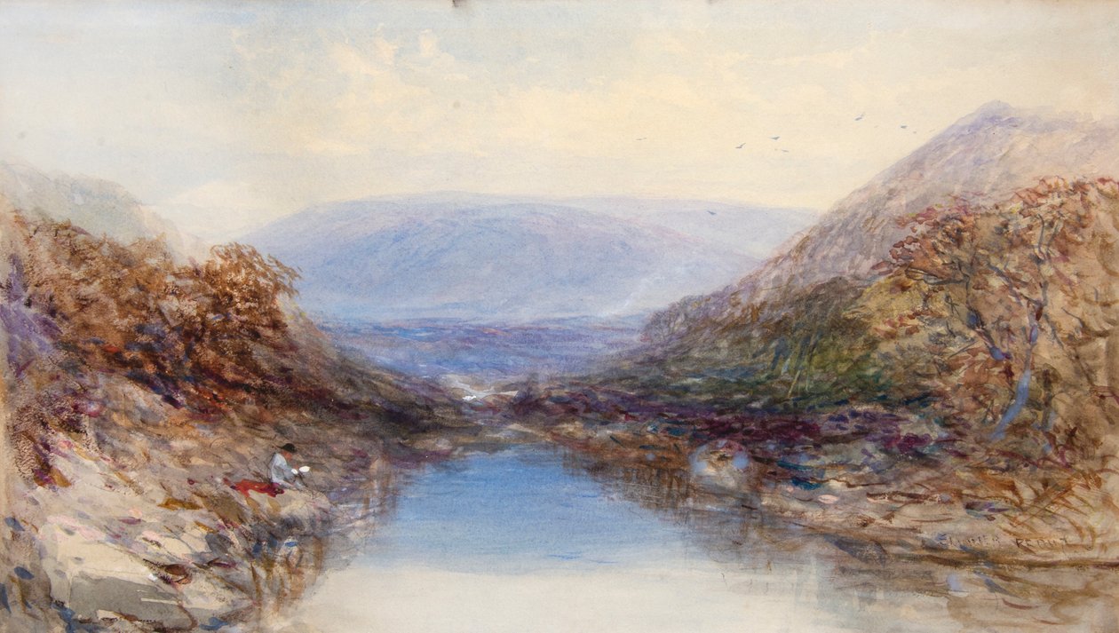 Al borde del río (acuarela) de John Skinner Prout