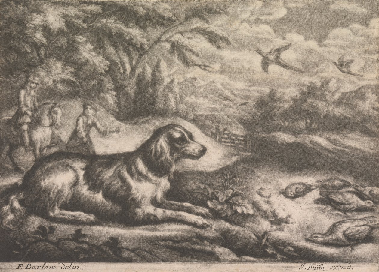 Perro de caza y faisanes de John Smith
