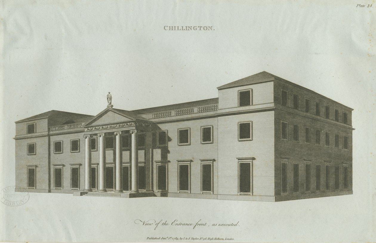 Chillington Hall: grabado de John Soane