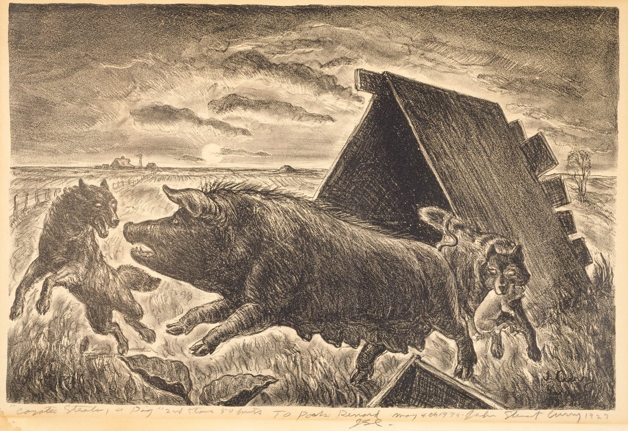 Coyotes robando un cerdo de John Steuart Curry
