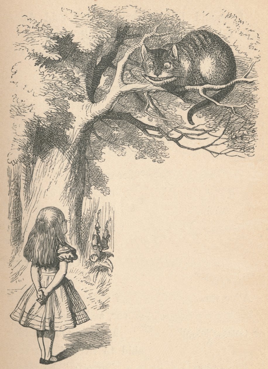 Alicia y el gato de Cheshire, 1889 de John Tenniel