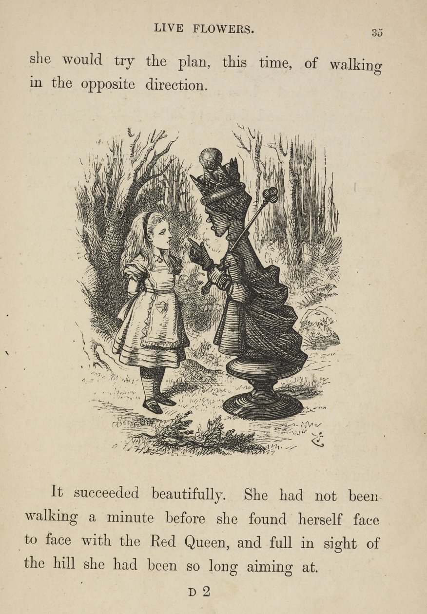 Alicia frente a la Reina Roja. de John Tenniel