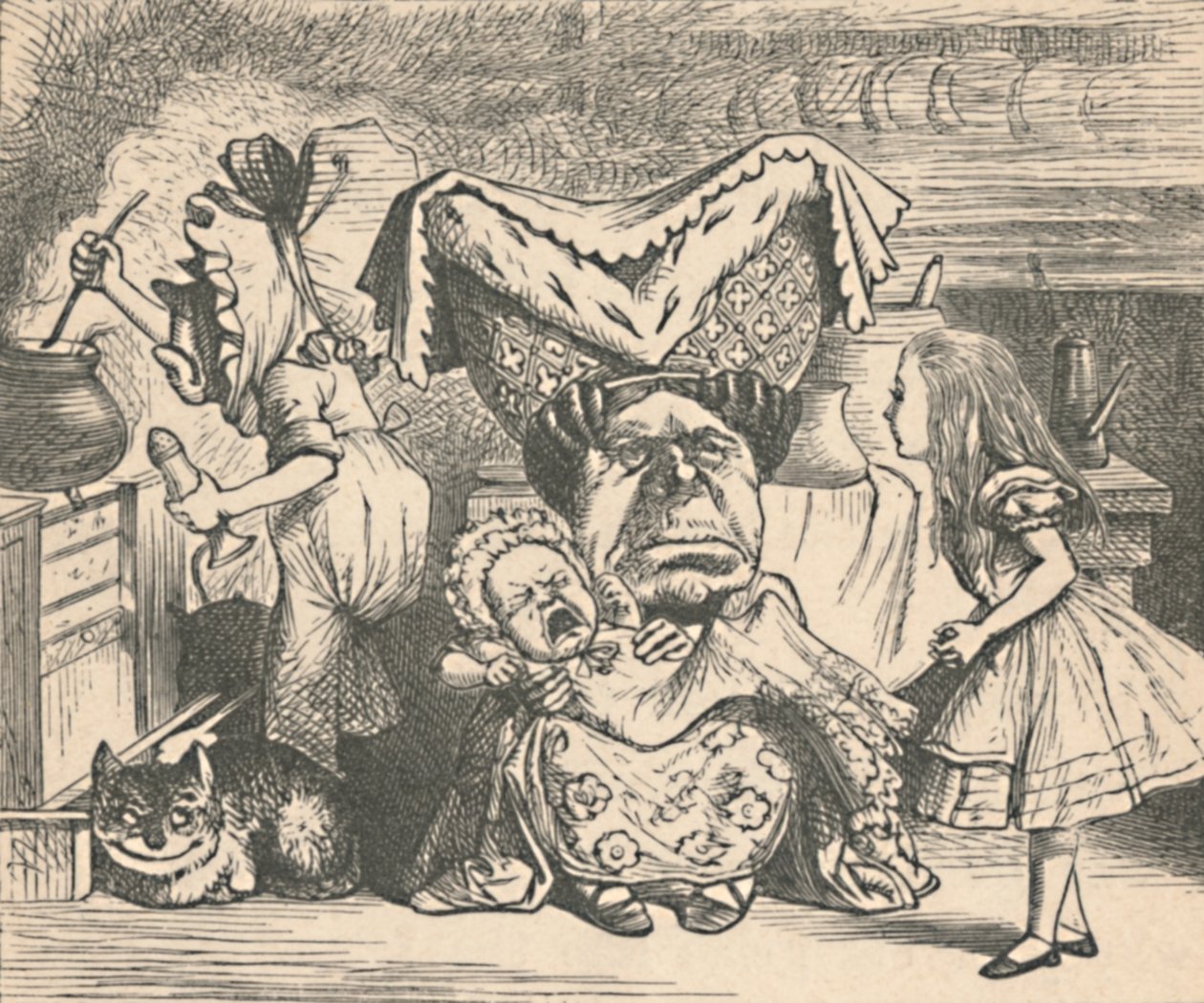 Alicia, la duquesa y el bebé de John Tenniel