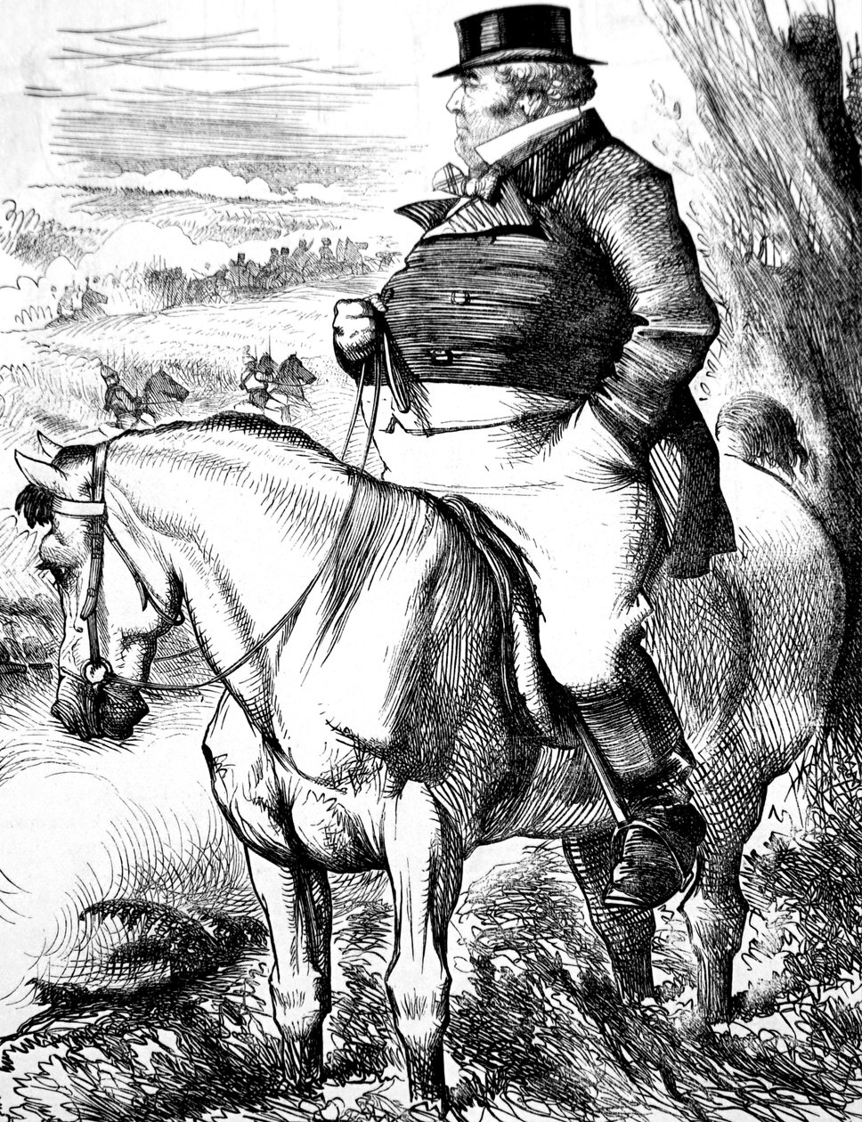 John Bull observando maniobras de otoño de John Tenniel