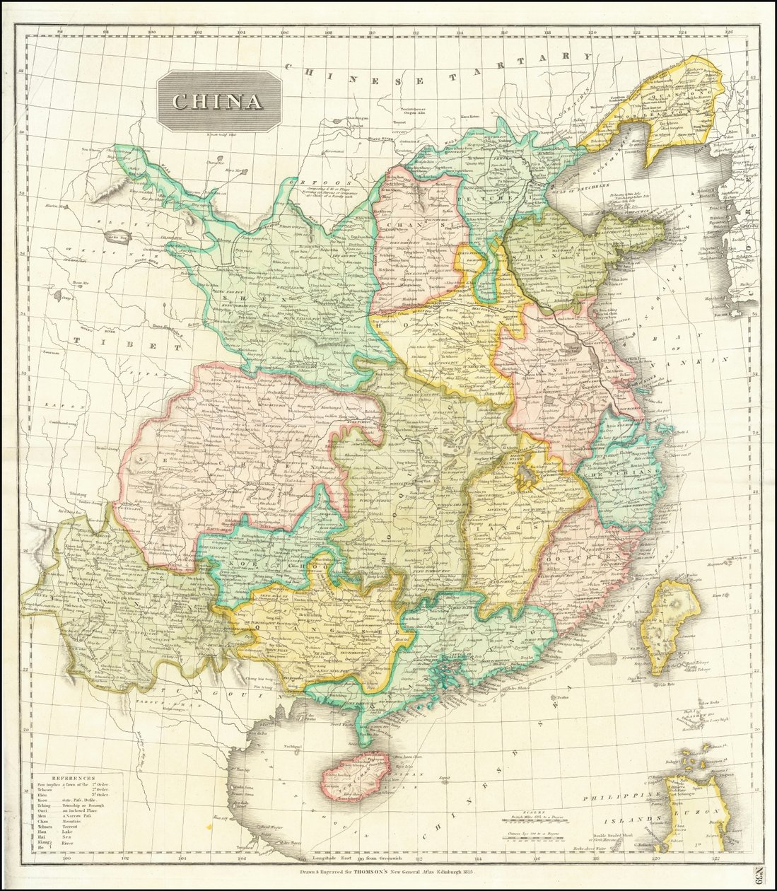 Mapa de China de 1815 de John Thomson