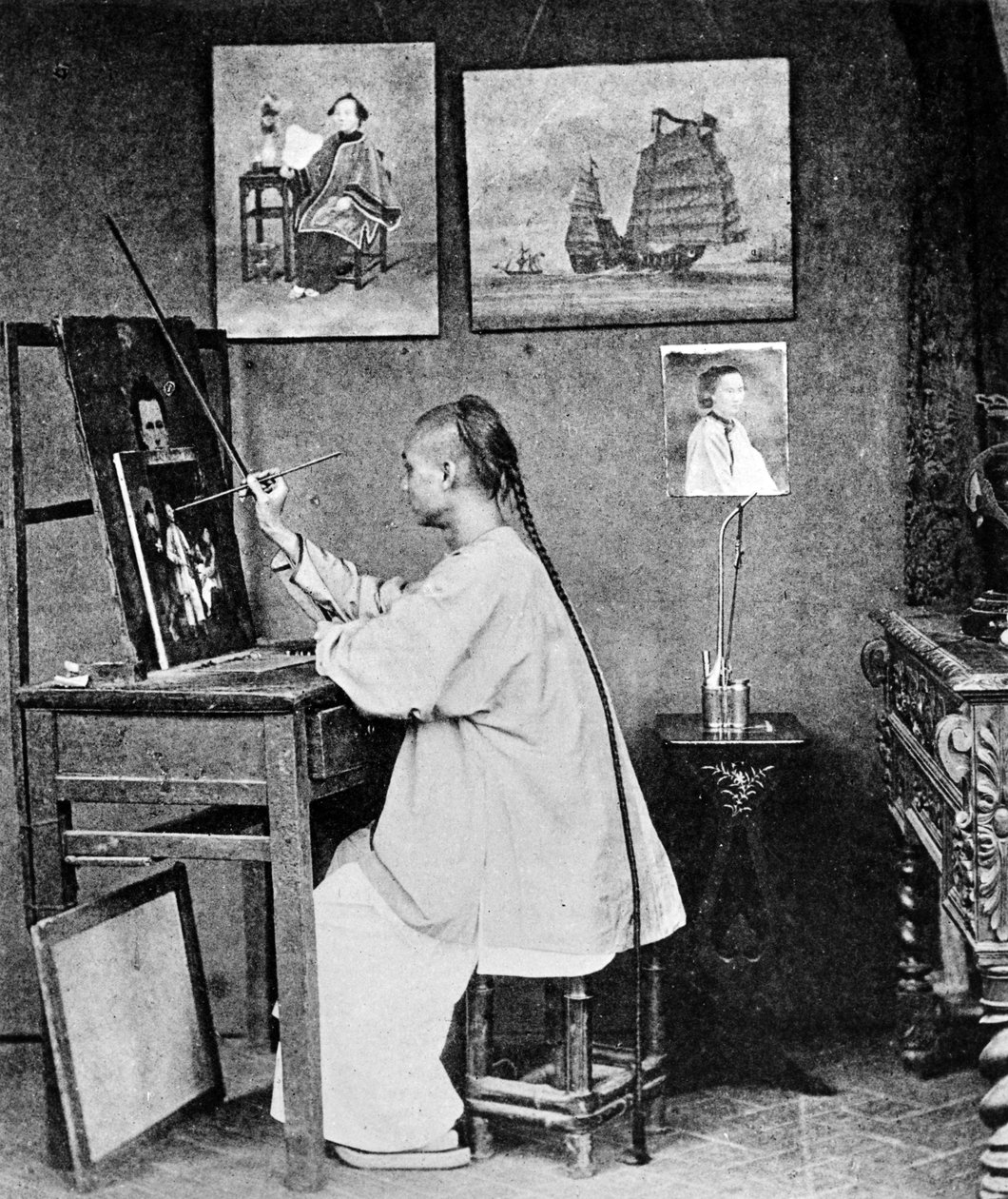 Lumqua, un artista de Hong Kong, c.1870 de John Thomson