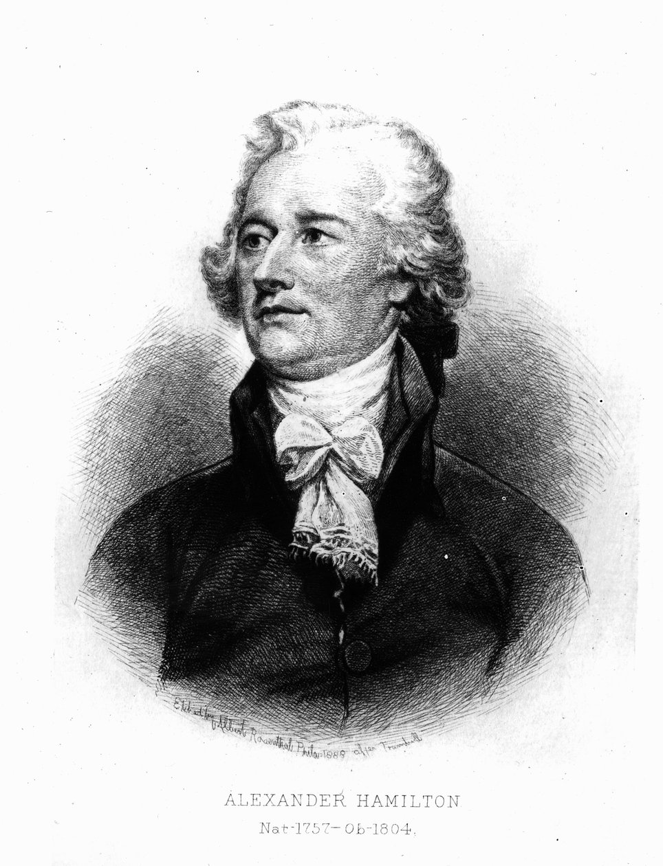 Alexander Hamilton, grabado por Albert Rosenthal, 1888 de John Trumbull