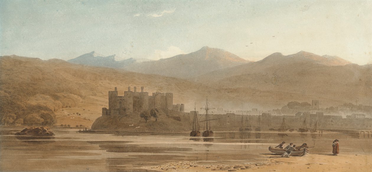 Vista del castillo de Conwy, norte de Gales de John Varley