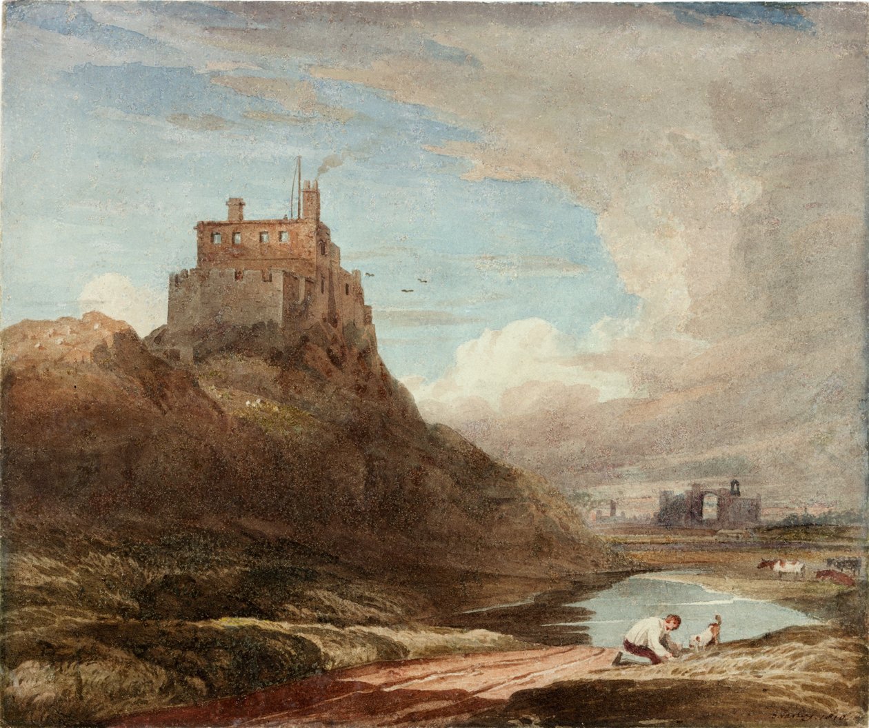 Vista del castillo de Holy Island de John Varley