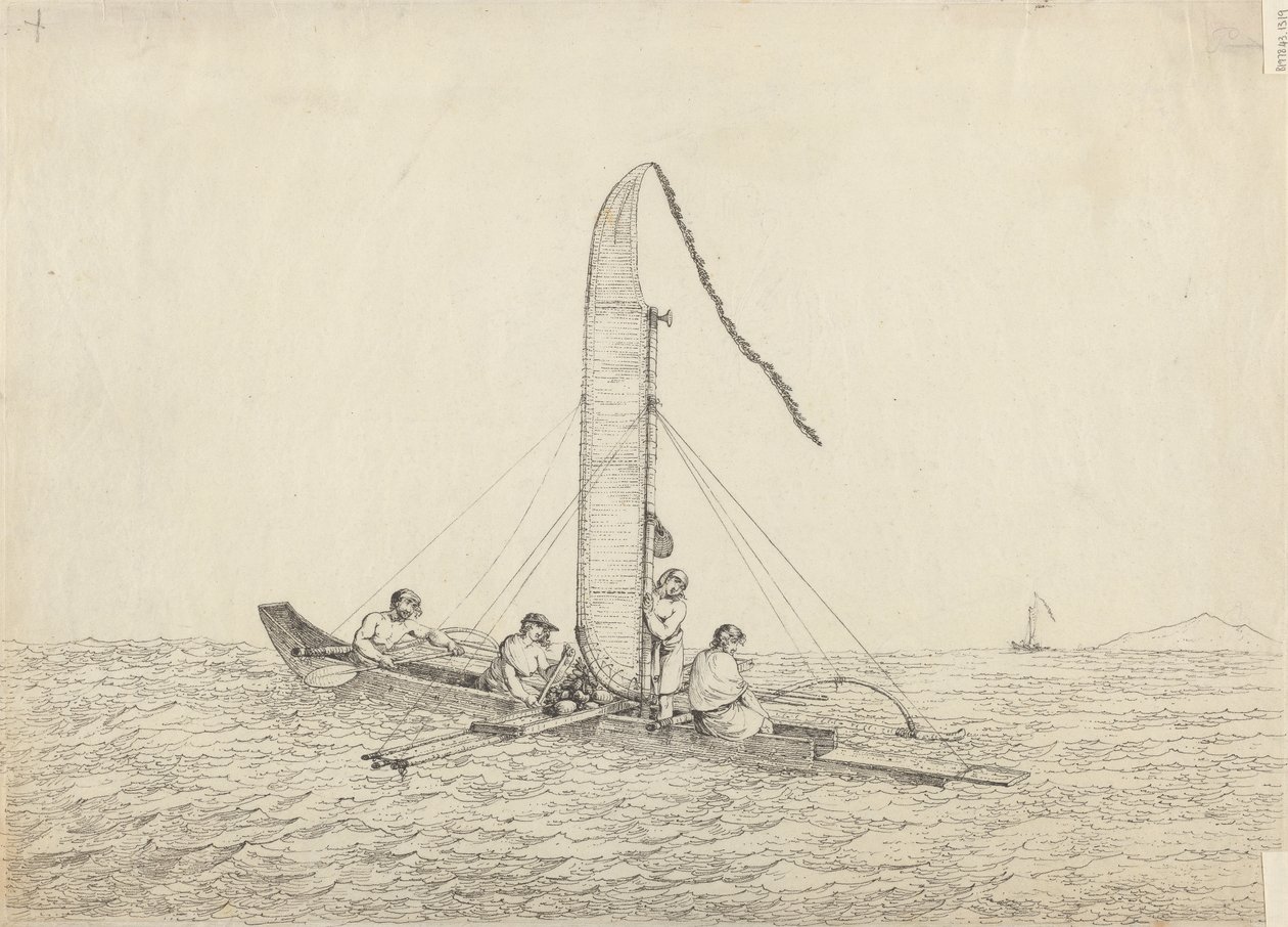 Una canoa de vela de Otaheite de John Webber
