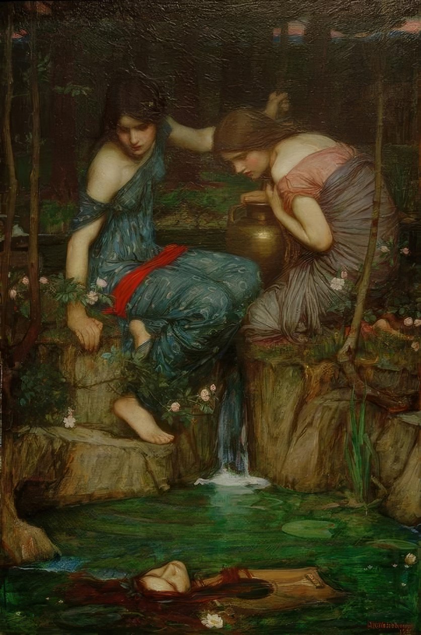 Ninfas Encontrando la Cabeza de Orfeo de John William Waterhouse