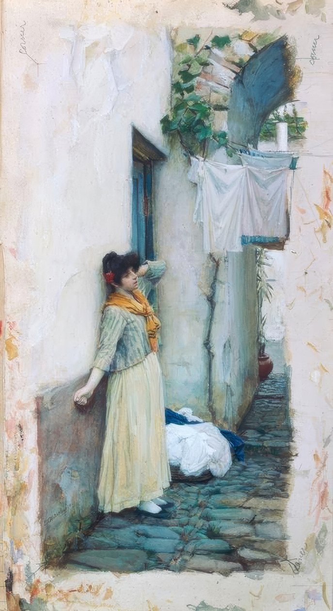 Descansando de John William Waterhouse