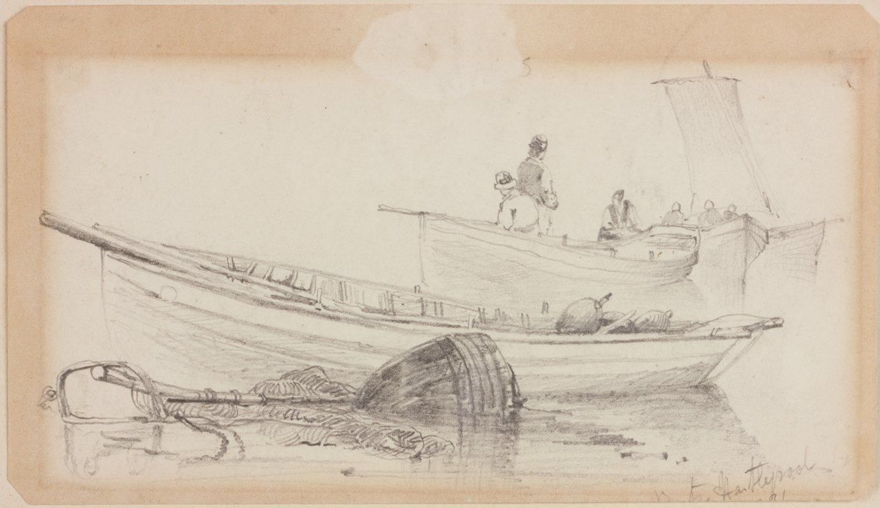 Barcos y boya - Hartlepool de John Wilson Carmichael