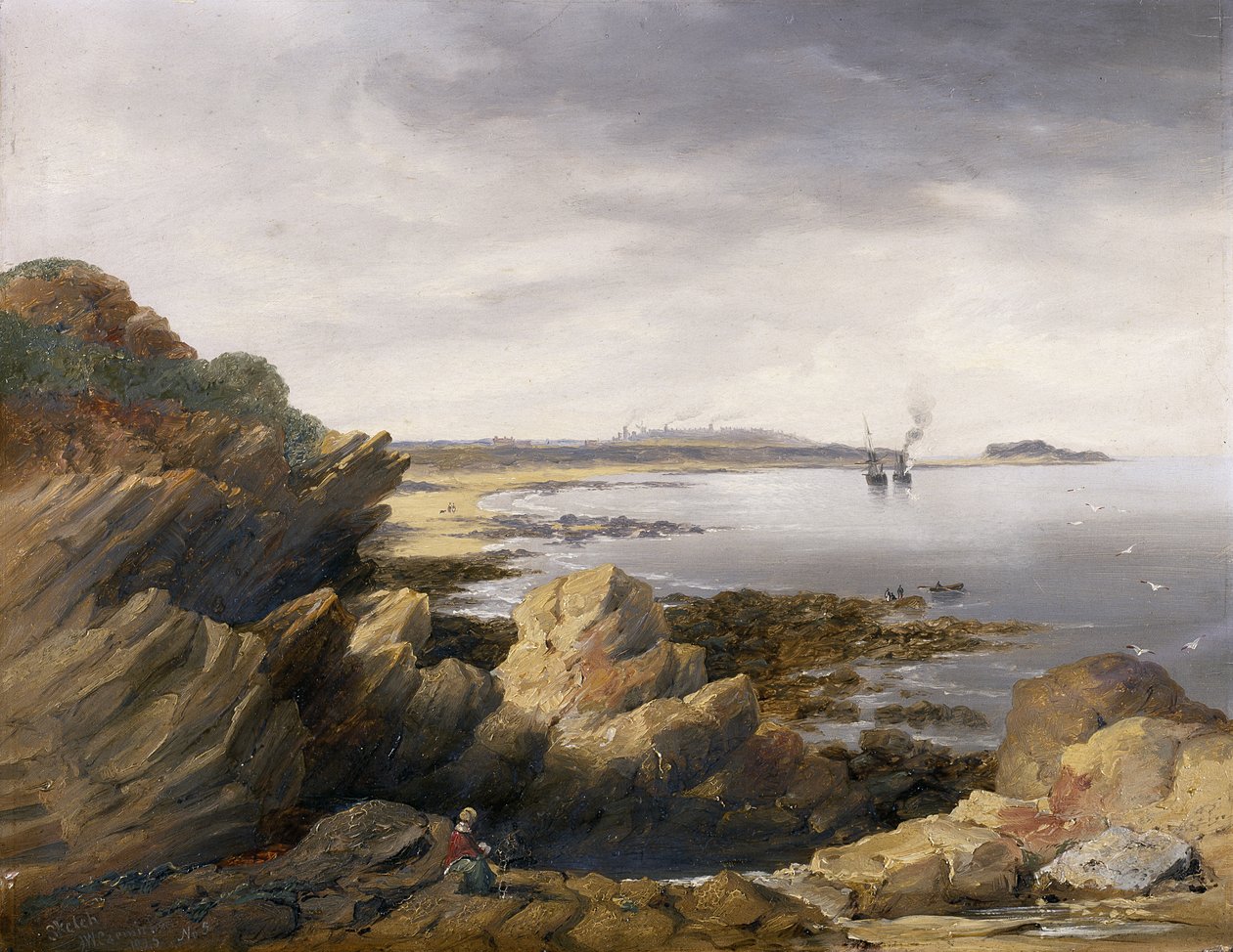 Isla de Santa María desde Whitley Rocks de John Wilson Carmichael