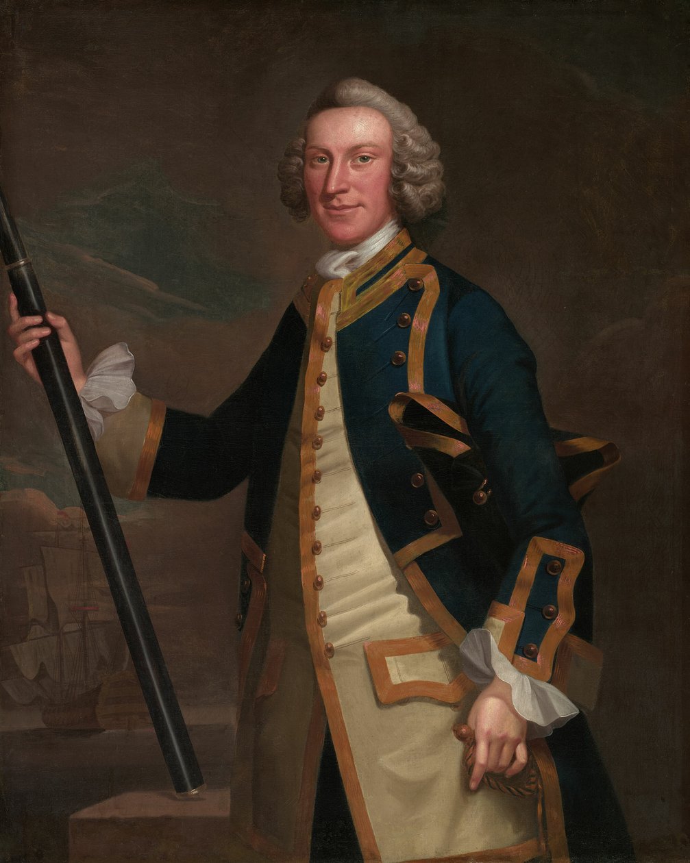 Retrato de un oficial naval, 1749-58 de John Wollaston