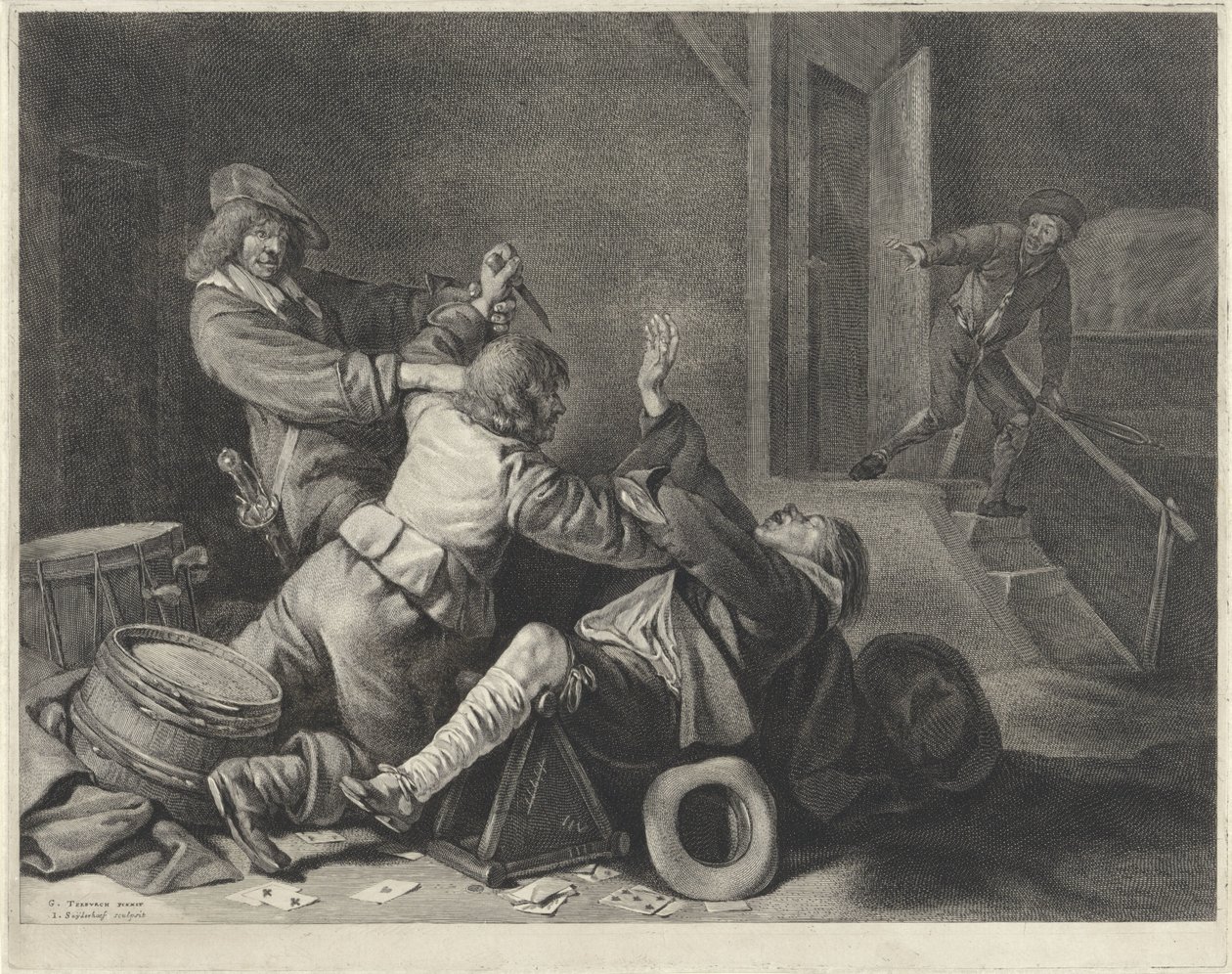 Lucha en un interior de Jonas Suyderhoef