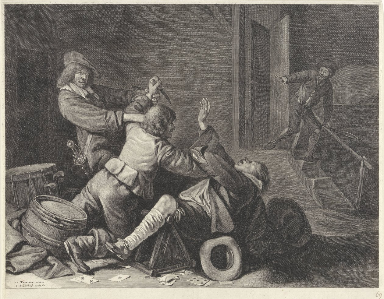 Lucha en un interior de Jonas Suyderhoef