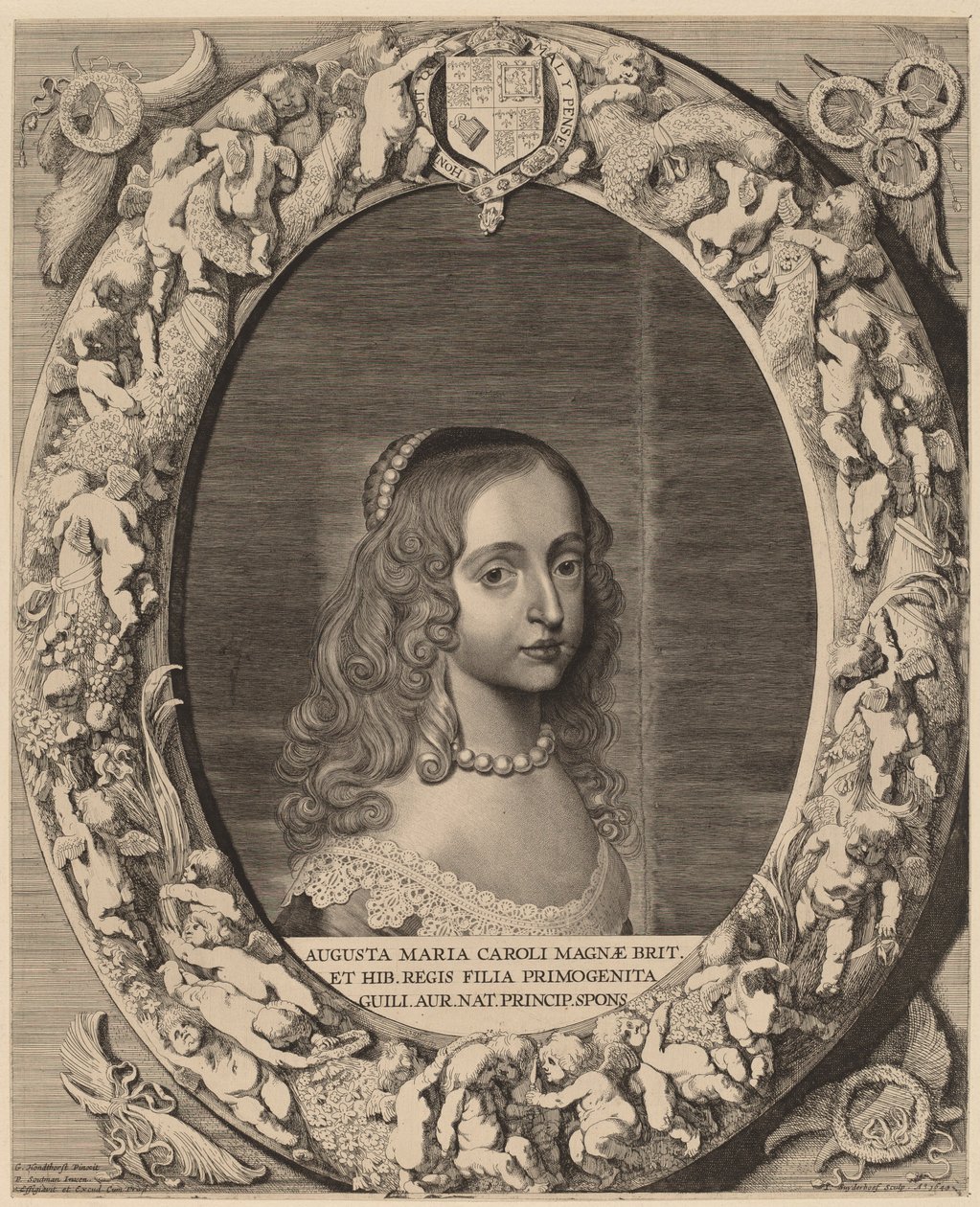 María I Estuardo de Jonas Suyderhoff after Gerrit van Honthorst