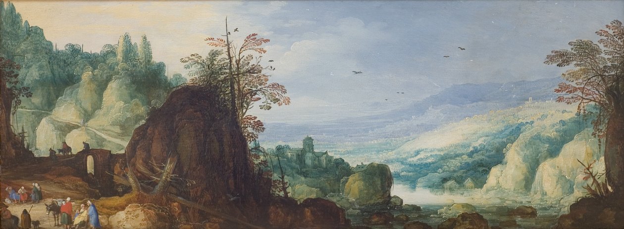 Paisaje montañoso con un río de Joos de II Momper