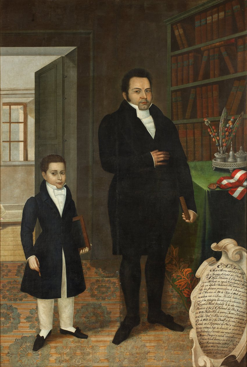 Mariano Alejo Álvarez y su hijo de José Gil de Castro