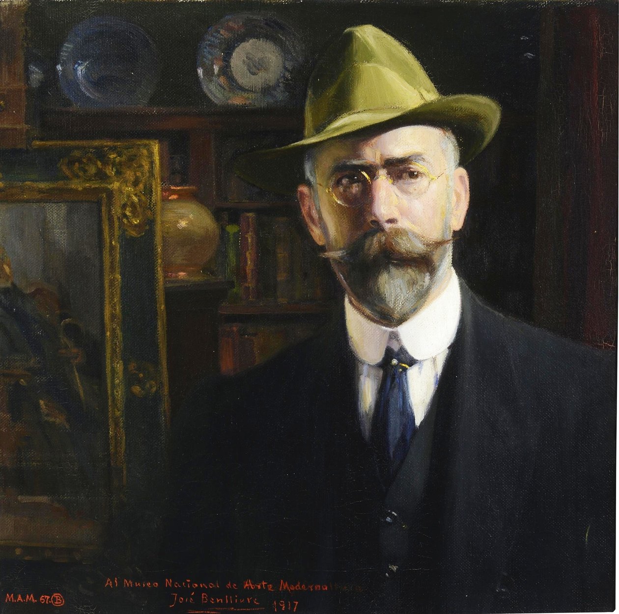 Español:  Autorretrato Self-portrait de Jose Benlliure y Gil